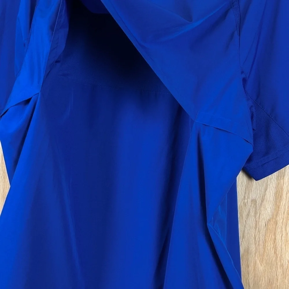Adidas Blue Quarter Zip Short Sleeve Windbreaker Pullover